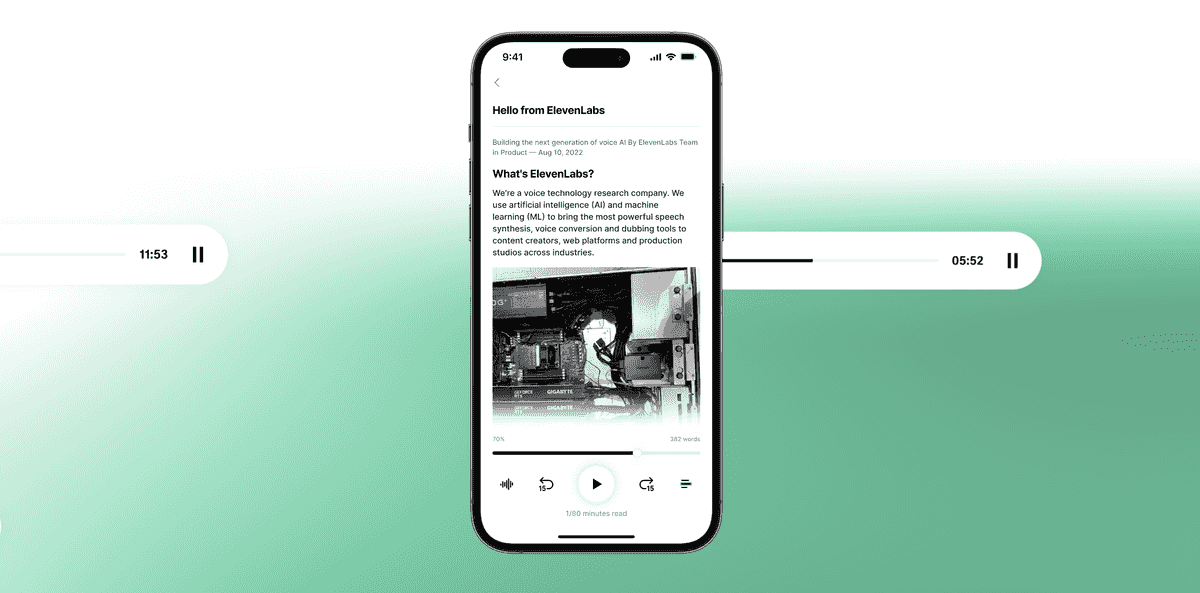 The ElevenLabs AI Reader can turn any text into audio  -- 