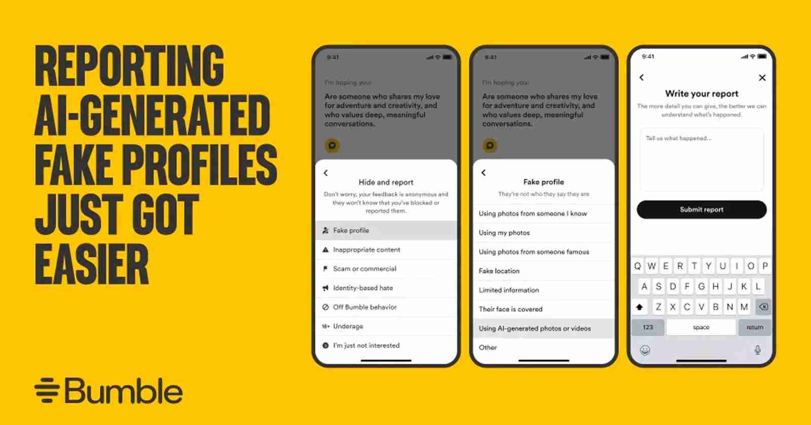 Bumble Don't Want Users Being "Catfished" By AI-Generated